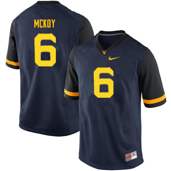 Men #6 Kennedy McKoy West Virginia Mountaineers College Football Jerseys Sale-Navy